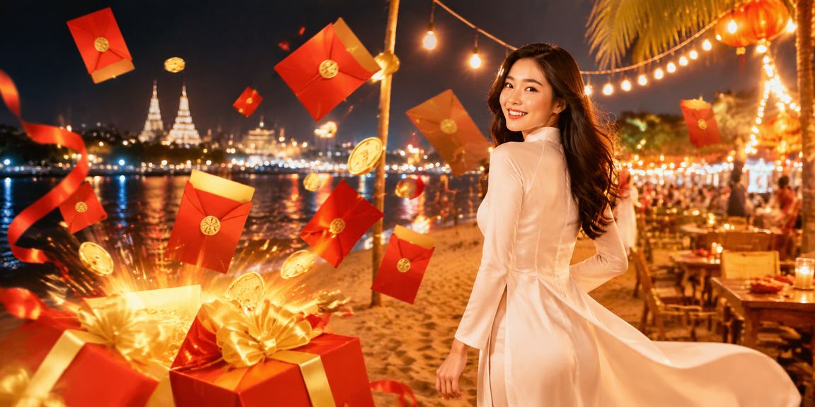 Không khí miền Tây với phong bao đỏ gợi chủ đề ưu đãi và đánh giá dịp lễ
